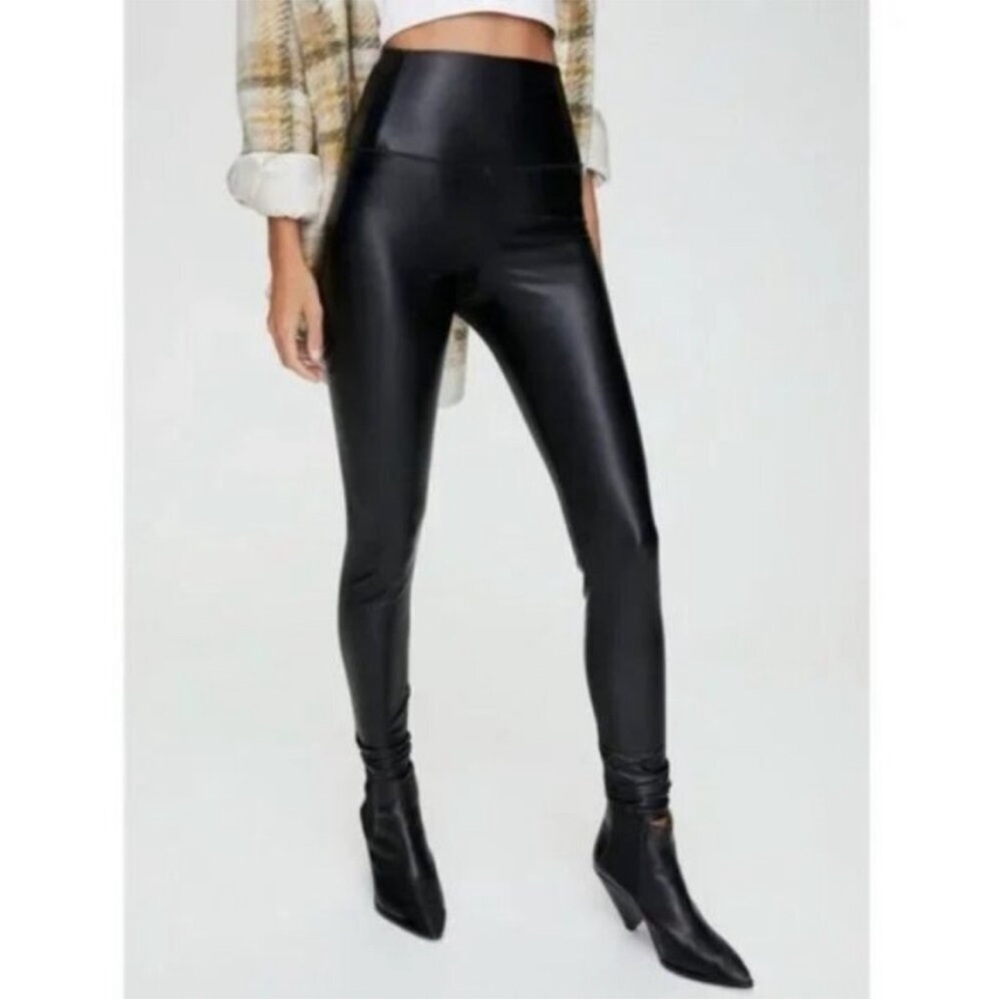 Aritzia Wilfred Daria Faux Leather Pants Leggings Sexy Fitted Black Small